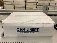 Box of 1000 trash can liners clear 24x24in.