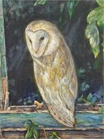 Nigel Allison "Barn Owl" Signed OIL (52cm x 73cm)