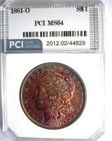 1881-O Morgan PCI MS-64 Magnificent Color