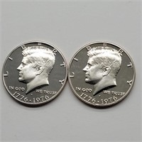 2- 1976 S KENNEDY HALF DOLLARS GEMBU DCAM