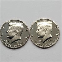 2- 1976 S KENNEDY HALF DOLLARS GEMBU DCAM