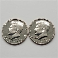 2- 1977 S KENNEDY HALF DOLLARS GEMBU DCAM