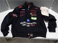 Collectible Dale Earnhardt hat and jacket; size XX
