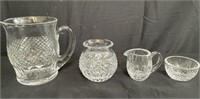 Group of Waterford pieces - pitcher, creamer, etc.