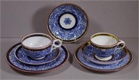 Two Royal Worcester bone china Lily pattern trios