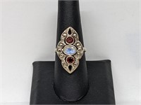 .925 Sterling Silver Multi Gem Ring