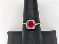 .925 Sterling Silver Gemstone/Diamond Ring