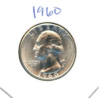 1960 Washington BU Silver Quarter