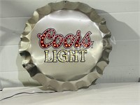 Coors Light bottle cap bar sign - working