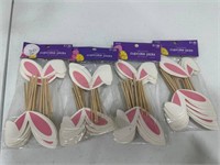 NEW - Lot of 4pkg - Bunny Ears Cupcake Picks