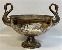 STUNNING ANTIQUE PUNCH BOWL W SILVER PATINA