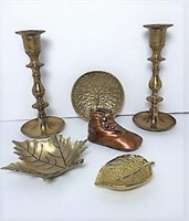 Brass Candle Sticks and Trays