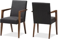 Baxton Studio Andrea Chairs, One Size, Dark Grey/W