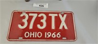 1966  Ohio License Plate