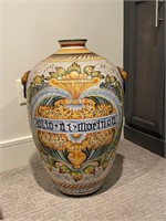 Large Italian Moringa Oil Painted Pot Jug