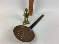 Copper Strainer with Black Iron Handle, Solid