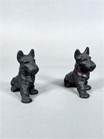 (2) Cast Iron Scottie Dog Figures