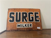 VTG. "SURGE MILKER" METAL SIGN