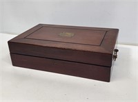 Walnut Silverware Box with Brass Handles