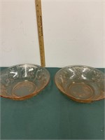 FEDERAL GLASS SHARON CABBAGE ROSE SERVING DISH