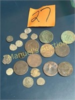 GROUP LOT OLD COINS VARIOUS DATES
