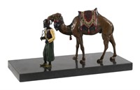 Franz Bergman Bronze Man & Camel