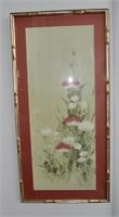 Original Oriental Floral Watercolour - unsigned