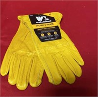 Wells Lamont Cowhide Leather Work Gloves Size Med