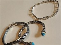 3 sterling bracelets