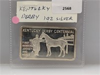 1oz .999 Silver Kentucky Derby Art Bar