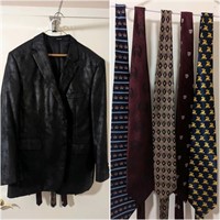 SUIT JACKET LARGE AND TIES