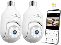 SYMYNELEC 2K Light Bulb Camera  2 Pack