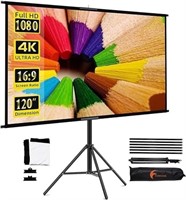Projector Screen With Stand, Towond 120 Inch