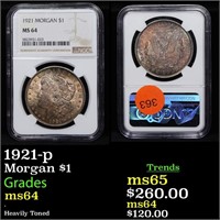 1921-p Morgan $1 Graded ms64