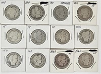 12 Well Circulated Barber Quarters 1909-1916
