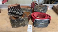 6 leather belts w/buckles