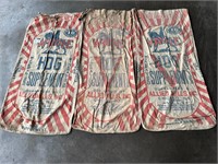 (3) Wayne Hog Supplement Allied Mills Cloth Bags