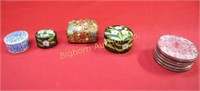 4 Lacquer Ware Trinket Boxes