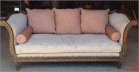 Vintage ornate upholstered sofa