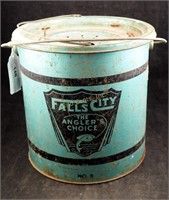 Vintage Falls City No 8 Metal Minnow Bucket