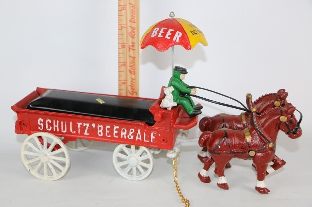 Cast Iron Schultz Beer & Ale Horse & Wagon