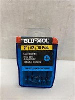 (96x bid)Blu-Mol 18pk 2" #2 Screwdriver Bits