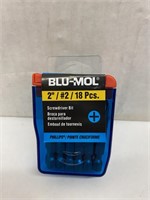 (48x bid)Blu-Mol 18pk 2" #2 Screwdriver Bits