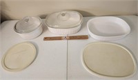 Corningware Baking Dishes w/ Glass & Plastic Lids