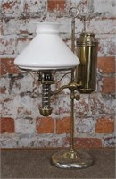 Antique oil lamp, Adjustable brass students lamp,