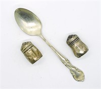 Sterling Spoon and Mini Shakers