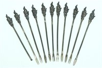 Set of 11 Dragon Head Cocktail Forks Olive Forks
