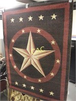 63x47.5 Inch Red and Brown Star Rug