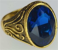 Gold tone gemstone ring size 10.5
