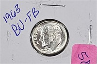 1963 Silver Dime  BU-FB